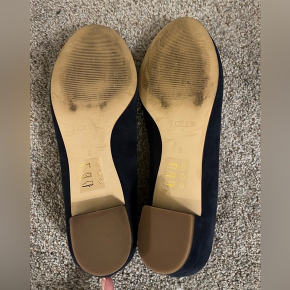 J.Crew Suede Navy Blue Ballet flats with heel - Picture 7 of 8